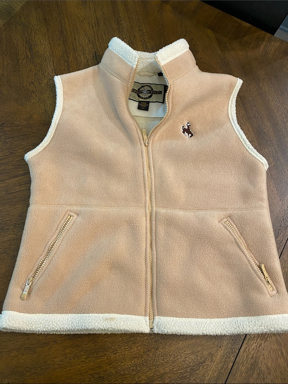 North End Wyoming Cowboys Fleece Vest Tan M